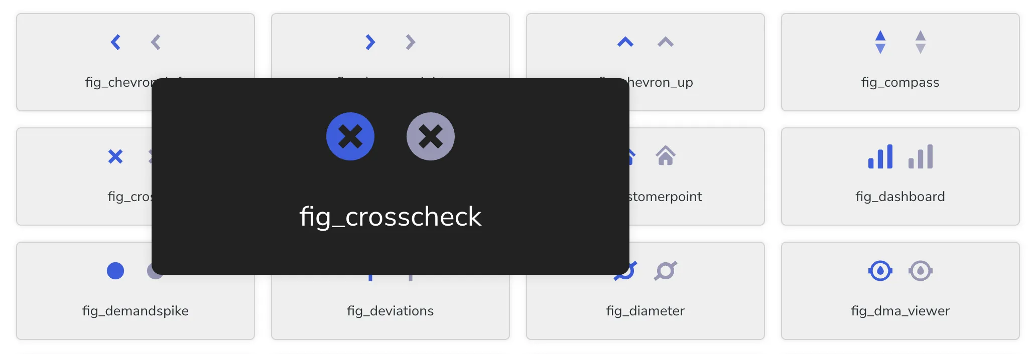 Screenshot of the app with the icons