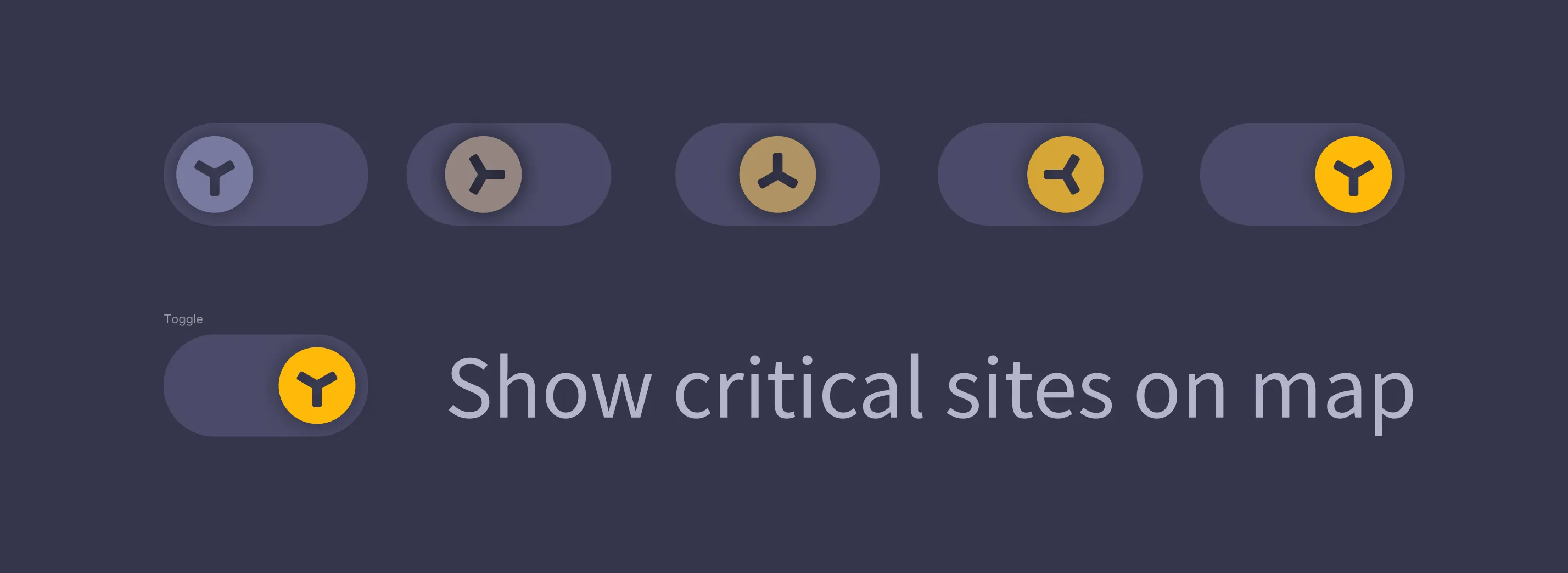 A sketch of a toggle handle