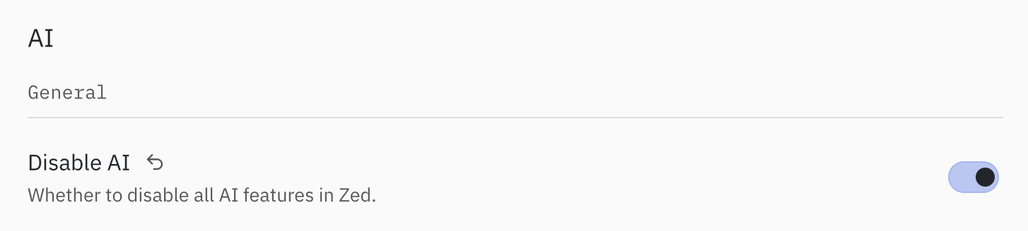 A screenshot of the Zed Editor's settings panel